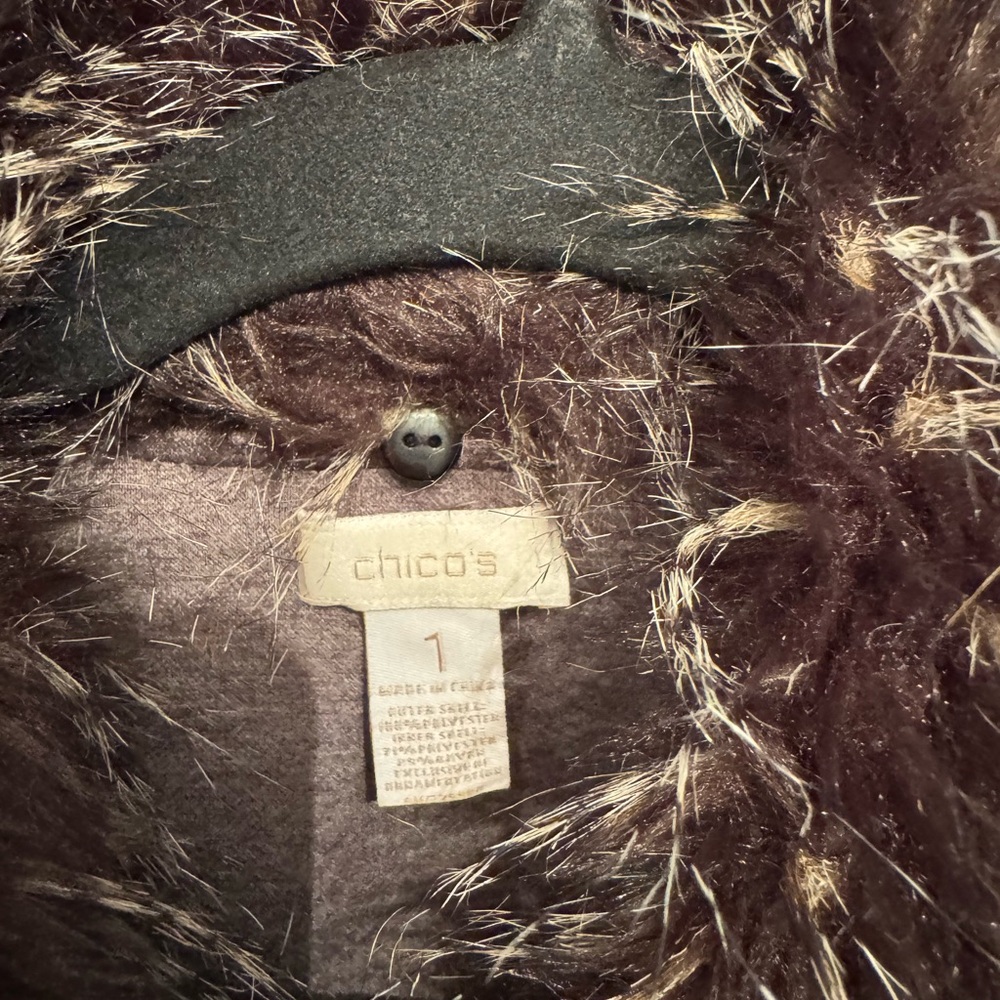 Chicos Reversible Solid Gray Or Burgundy Plaid Fa… - image 4